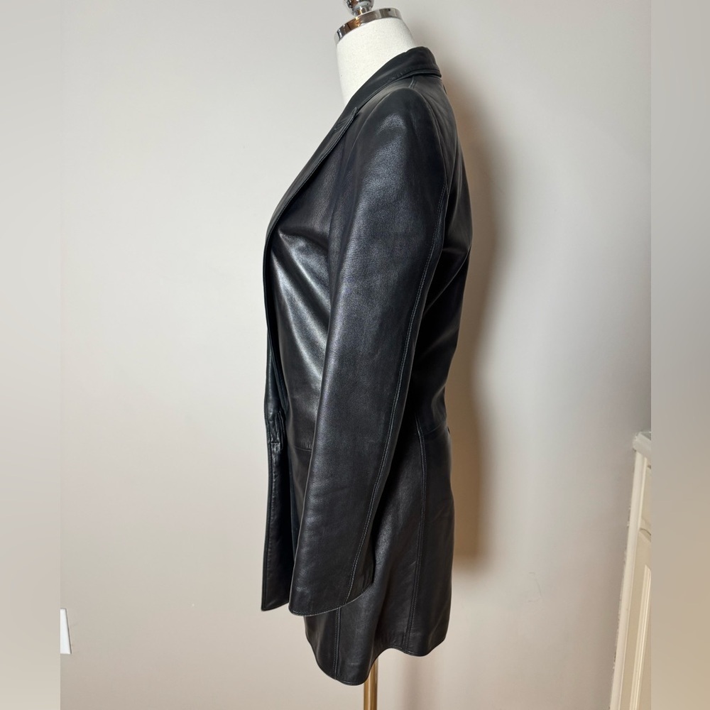 Vintage Gianni Versace black lambskin leather blazer jacket, fw 1997 - RARE! - Picture 4 of 13